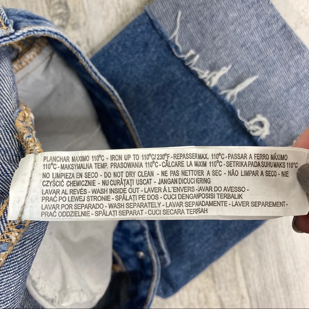 Stradivarius Distressed Crop Girlfriend Jeans Sz 4 - Picture 4 of 9